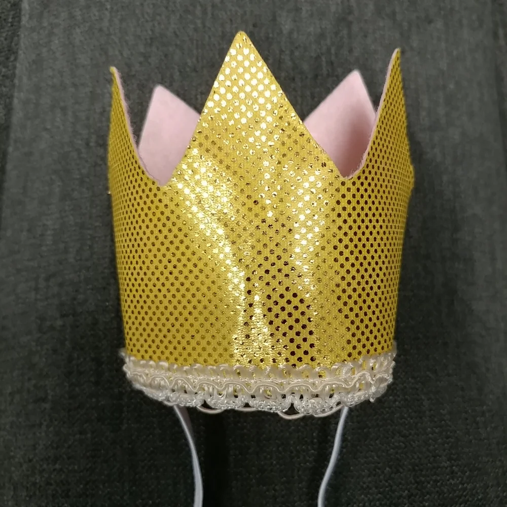 Gold Glitter Crown Headband Baby Toddler Princess Queen Birthday - Picture 2 of 8